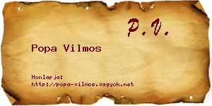 Popa Vilmos névjegykártya